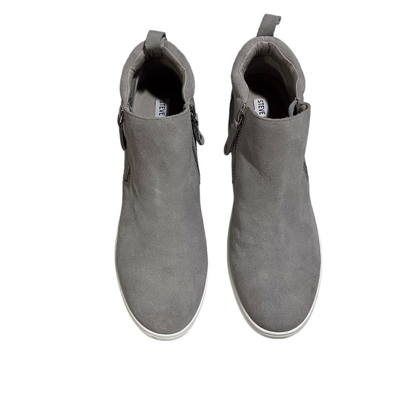 Steve Madden Silat High Top Wedge Sneaker Gray Size 11 Dual aside Zipper - Picture 3 of 12